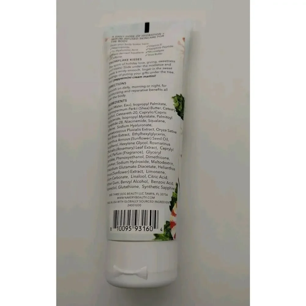 Nakery Beauty Body Wash + SkinToning Body Butter Snowflake Kisses 3.38 oz ea
